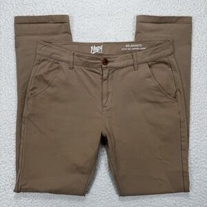 Mugsy Belmonts Pants Mens 33x33 Stretch Chino Khaki Smart Casual Minimalist